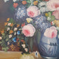 Europäische Schule (XX) Ölgemälde Blühendes Blumenstillleben 72x62cm