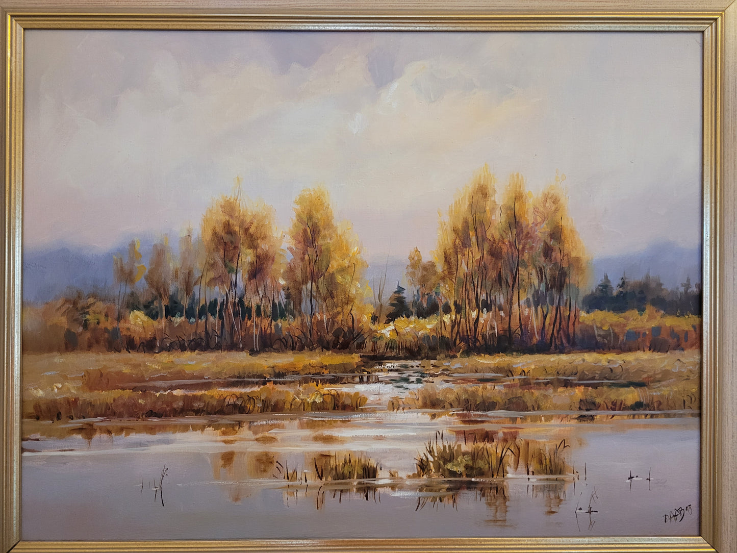 Daab (XX) Ölgemälde Landschaft mit See 71x92cm