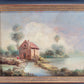 J. Tery (XX) Ölgemälde Sommerlandschaft Haus am See 25x30cm