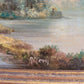 J. Tery (XX) Ölgemälde Sommerlandschaft Haus am See 25x30cm