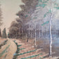 Ölgemälde (XX Century) Frühlingslandschaft mit Waldweg 50x67cm