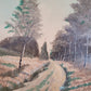 Ölgemälde (XX Century) Frühlingslandschaft mit Waldweg 50x67cm