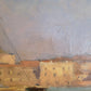 Europäische Schule (XX) Ölgemälde Handsigniert Blick auf Venedig 55x72cm