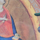 Hochwertige Grafik Jugendstil Heiligenbild mit Engel und Madonna