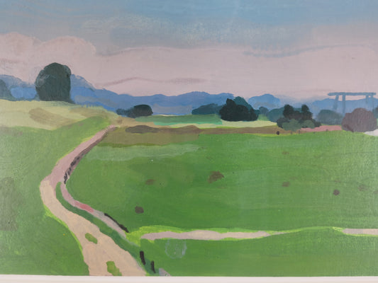 Michael Vogt (geb. 1957) Original Acrylmalerei Landschaft mit Feldweg