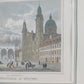 Kolorierter Stich Feldherrnhalle, Theatinerkirche und Residenz München