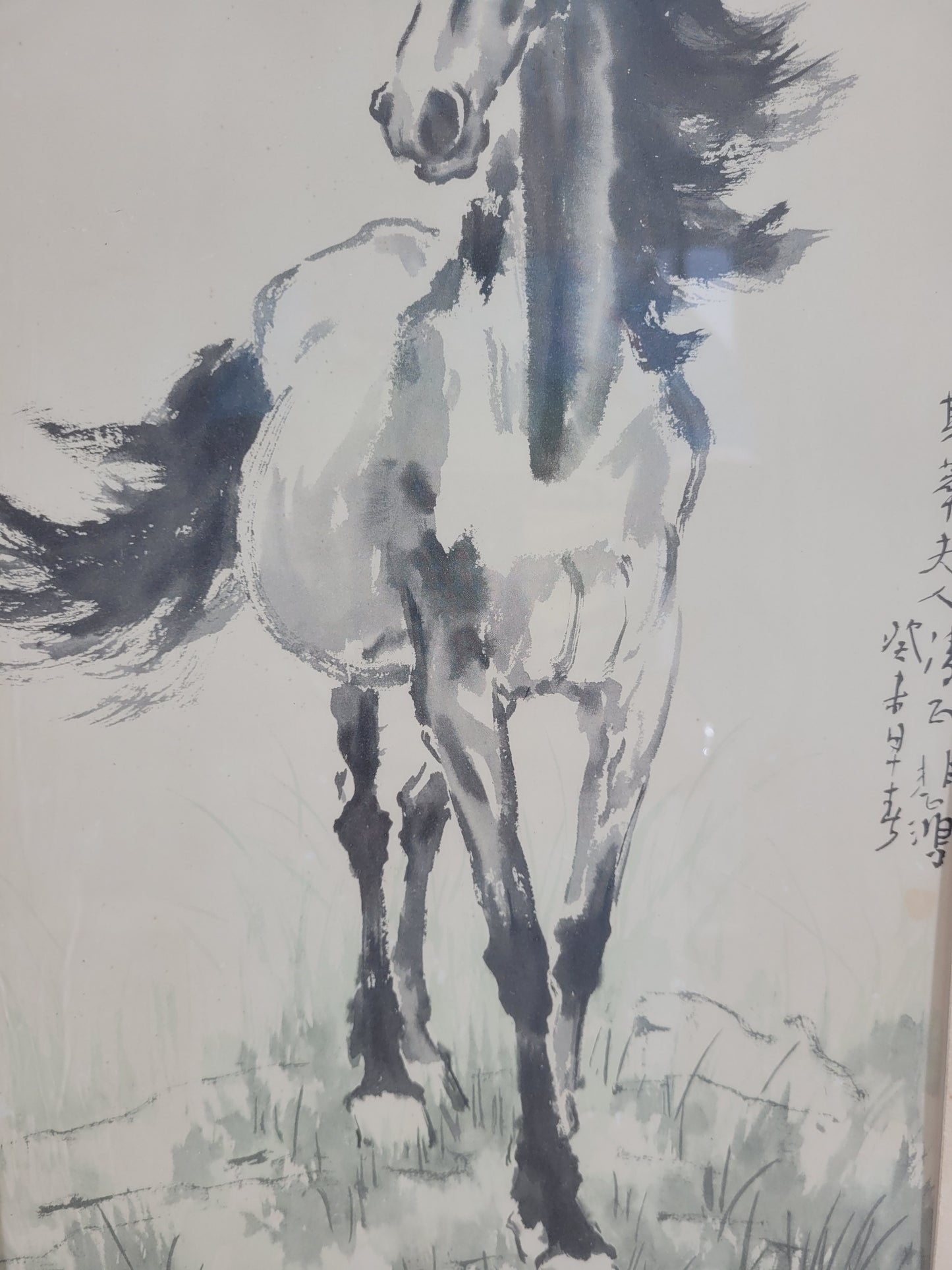 Xu Beihong (1895-1953) Grafik chinesisches Wildpferd 60x33cm