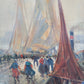 Otto Hamel (1866-1950) Ölgemälde Holländische Hafenszene 92x123cm