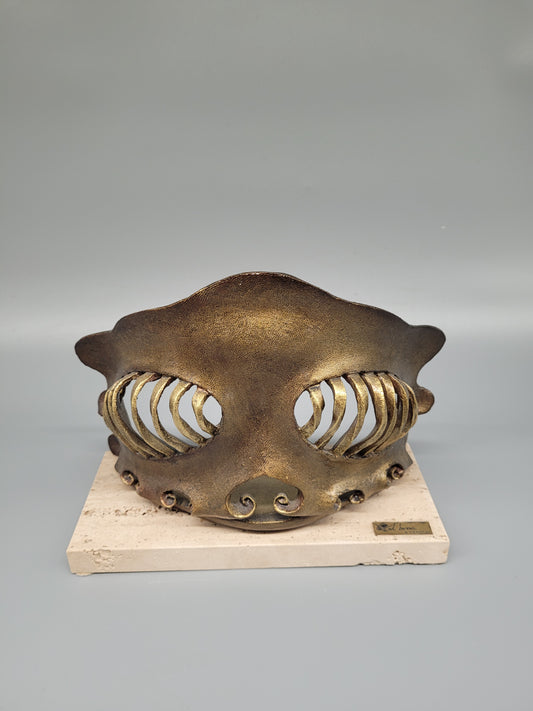 Exquisite Spanische Bronze Maske - A.Peroliu