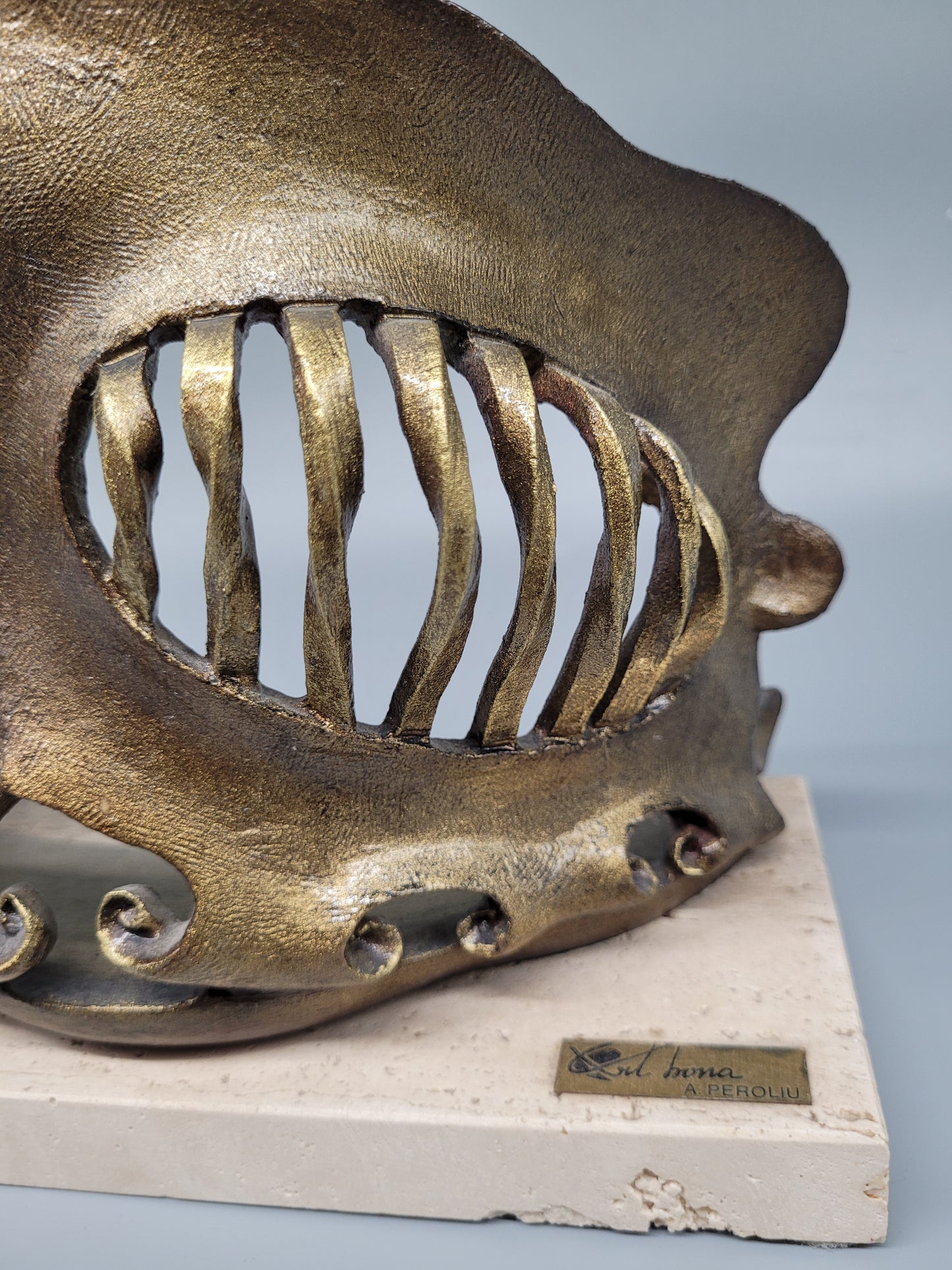 Exquisite Spanische Bronze Maske - A.Peroliu