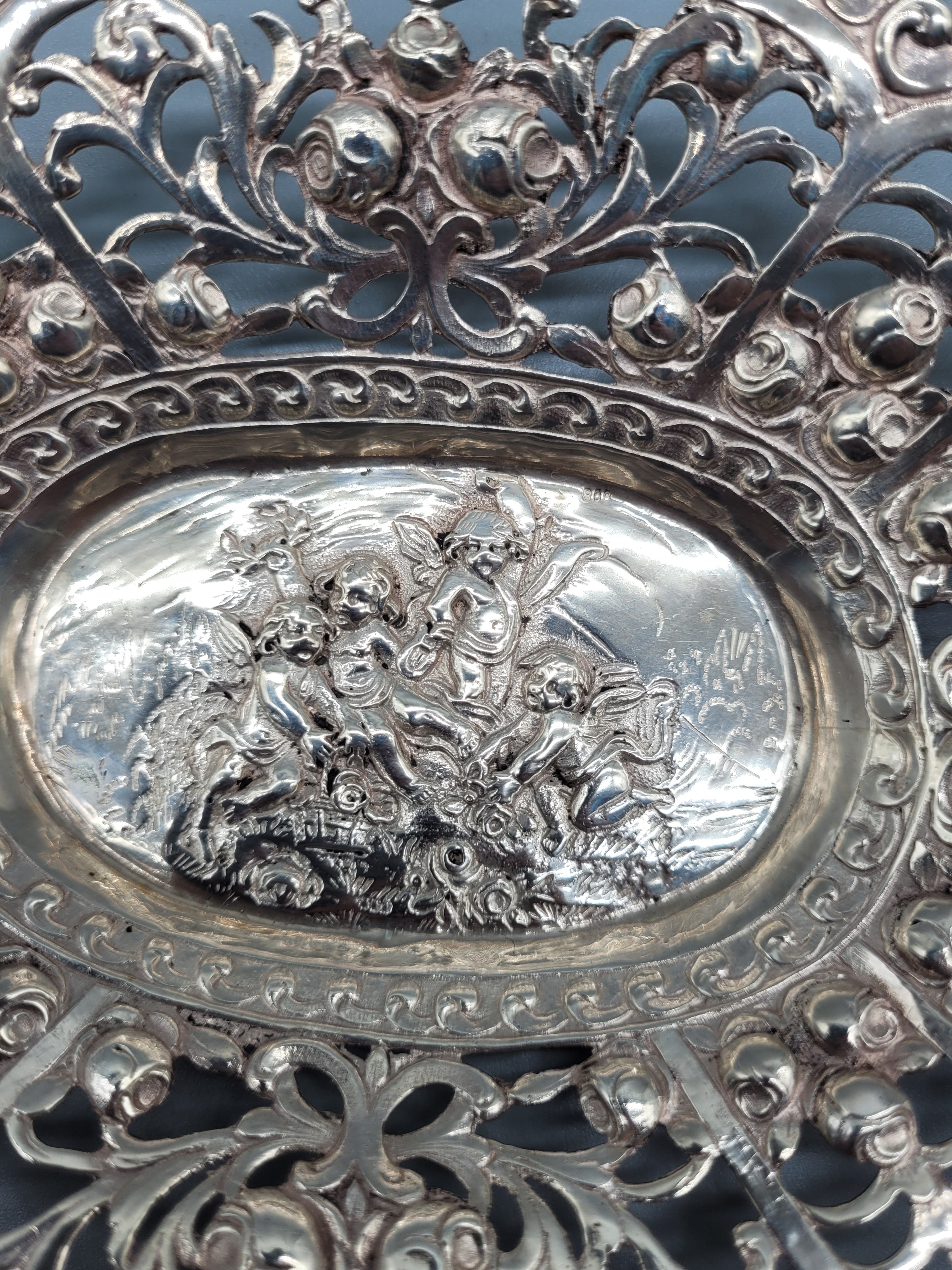 Schale Silber Silberschale on sale 800er florale Ornamentik antik Vintage