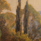 Deutsche Schule (XX) Ölgemälde Landschaft mit Fluss und Kühen 90x110cm