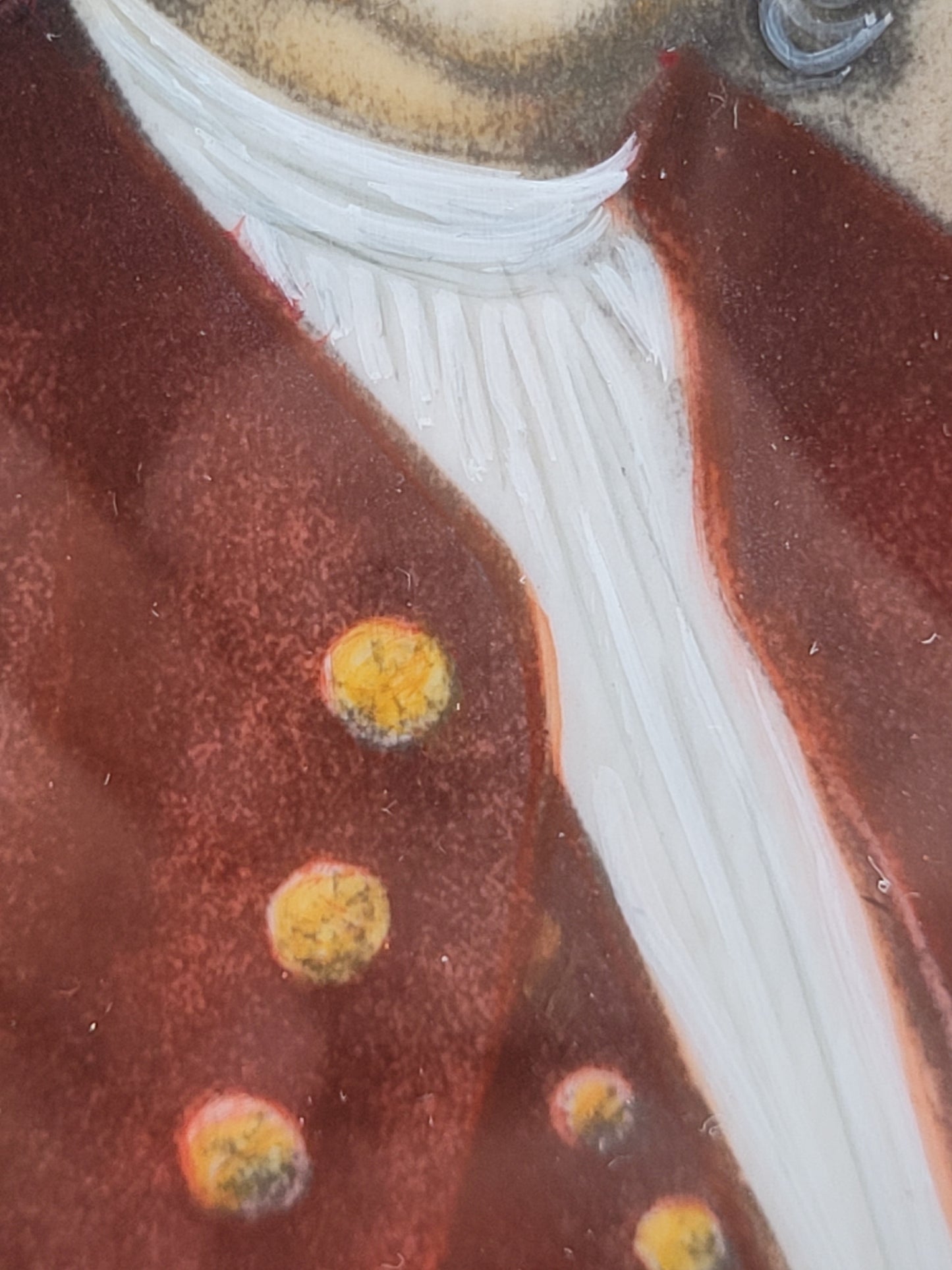 Antike Lumpenmaleri mit Bein-Arbeit: Porträt eines Mannes