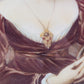 Antike Lumpenmaleri mit Bronzerahmen:Porträt einer Dame