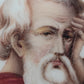 Antike Lumpenmaleri aus Porzellan: Porträt eines älteren Herrn