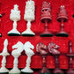 Antik selten handgeschnitztes Schachspiel aus Asien - 32 Prunkvolle Figuren