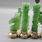 Einzigartige Handgefertigte Schachfiguren 925er Silber mit Jadestein