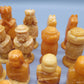 Antikes Bernstein-Schachspiel aus dem 19. Jahrhundert 32 Figuren