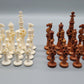 Antiker Einzigartiges Handgeschnitztes Schachspiel 32 Figuren