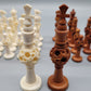 Antiker Einzigartiges Handgeschnitztes Schachspiel 32 Figuren