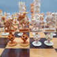 Einzigartiges Handgeschnitztes Schachspiel aus dem 19. Jahrhundert