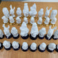 Antikes handgefertigtes Schachspiel  32 Meissen Schachfiguren