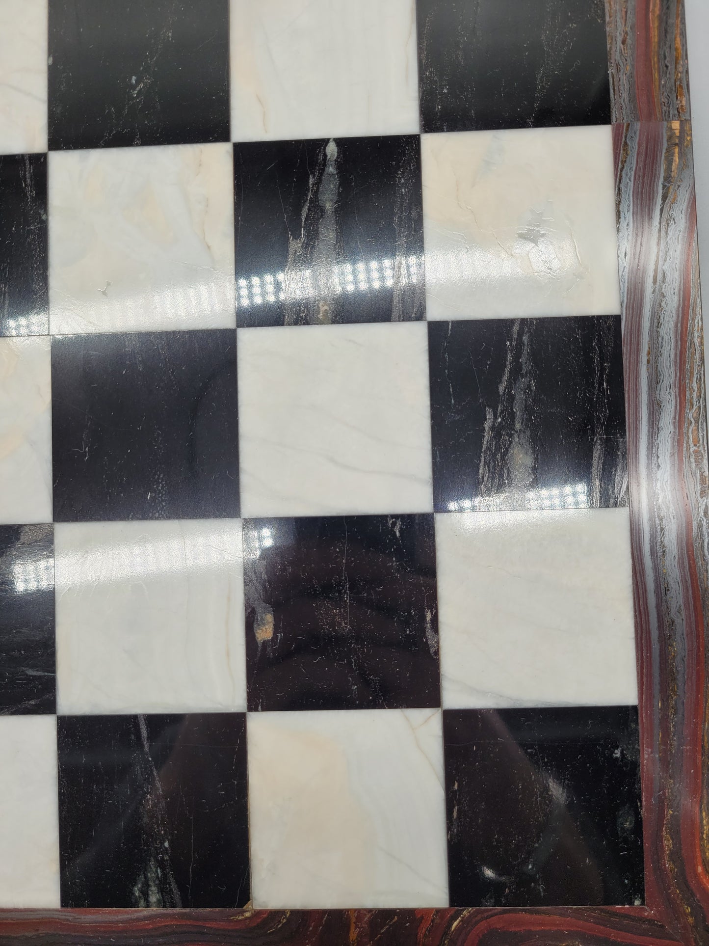 Einzigartiges Antikes Handgearbeitetes Schachbrett Schachspiel für Sammler