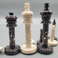 Antike Schachfiguren aus Walrosszahn von Biedermeier