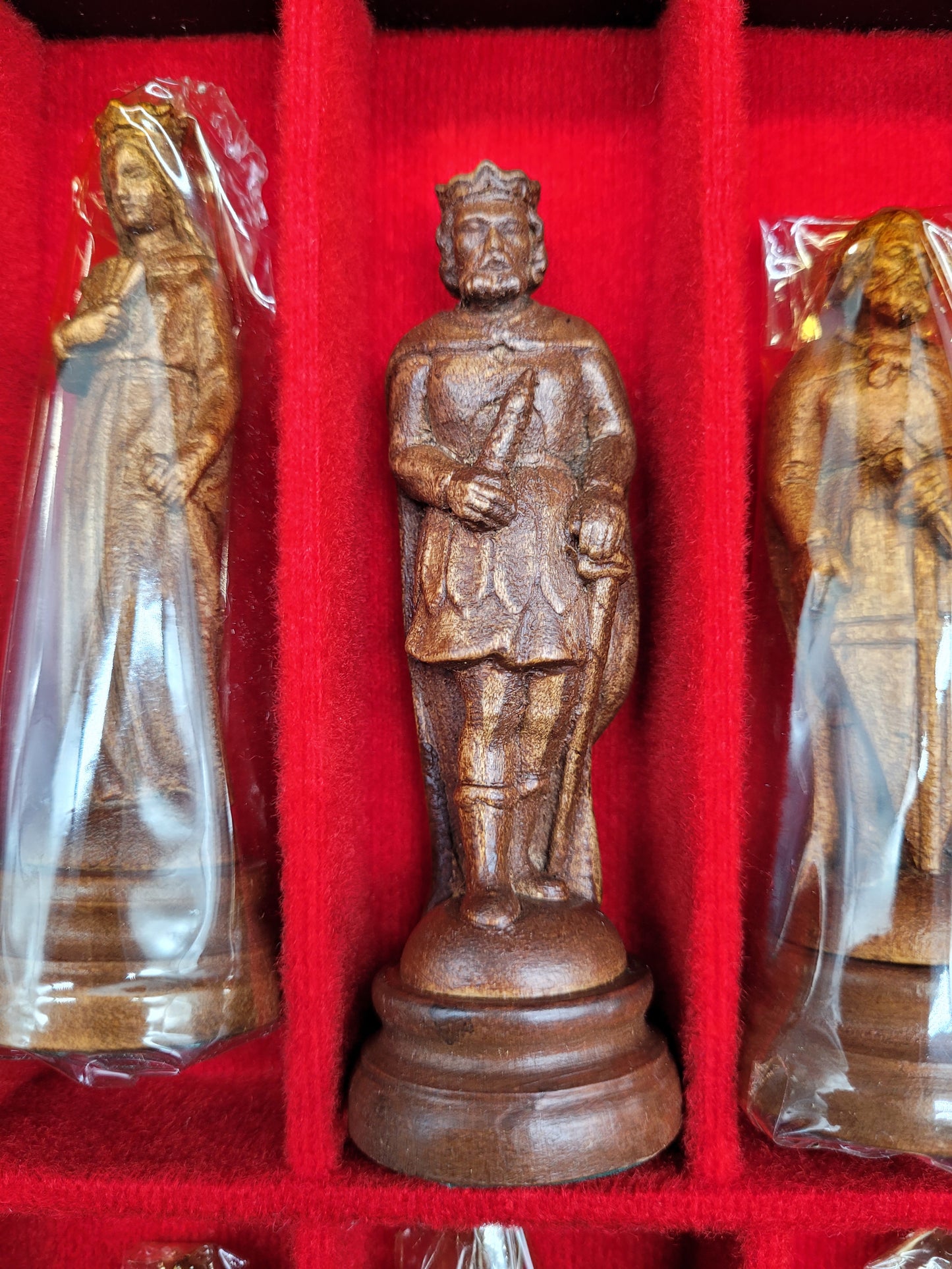 Selten Altes Schachspiel aus Holz Edel Holz 32 Schachfiguren