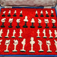 Antike chinesische Schachfiguren Handarbeit Unikat 32 Schachfiguren