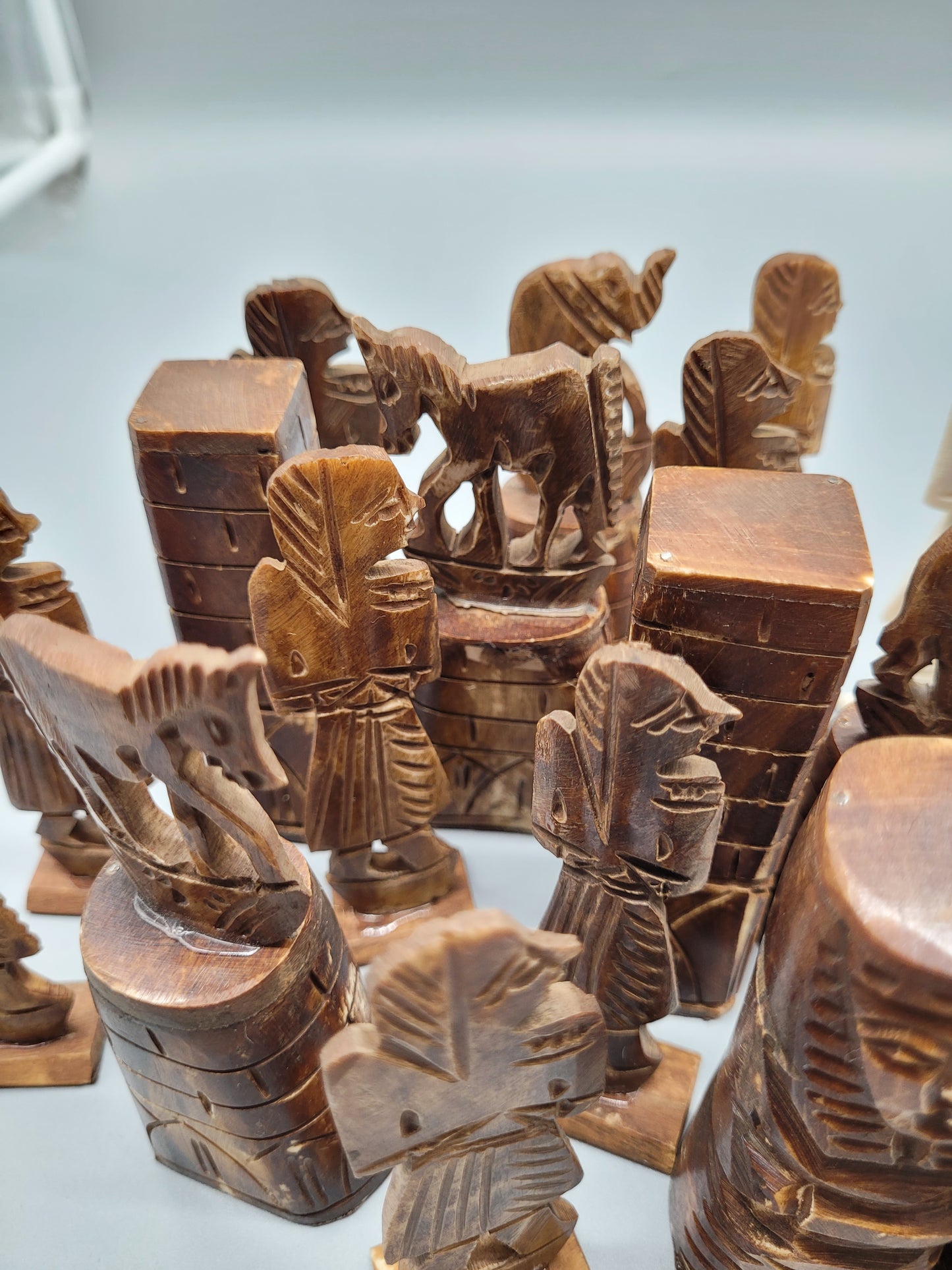 Selten Semi Antikes Ägyptisches Schachspiel - 32-teiliges Set