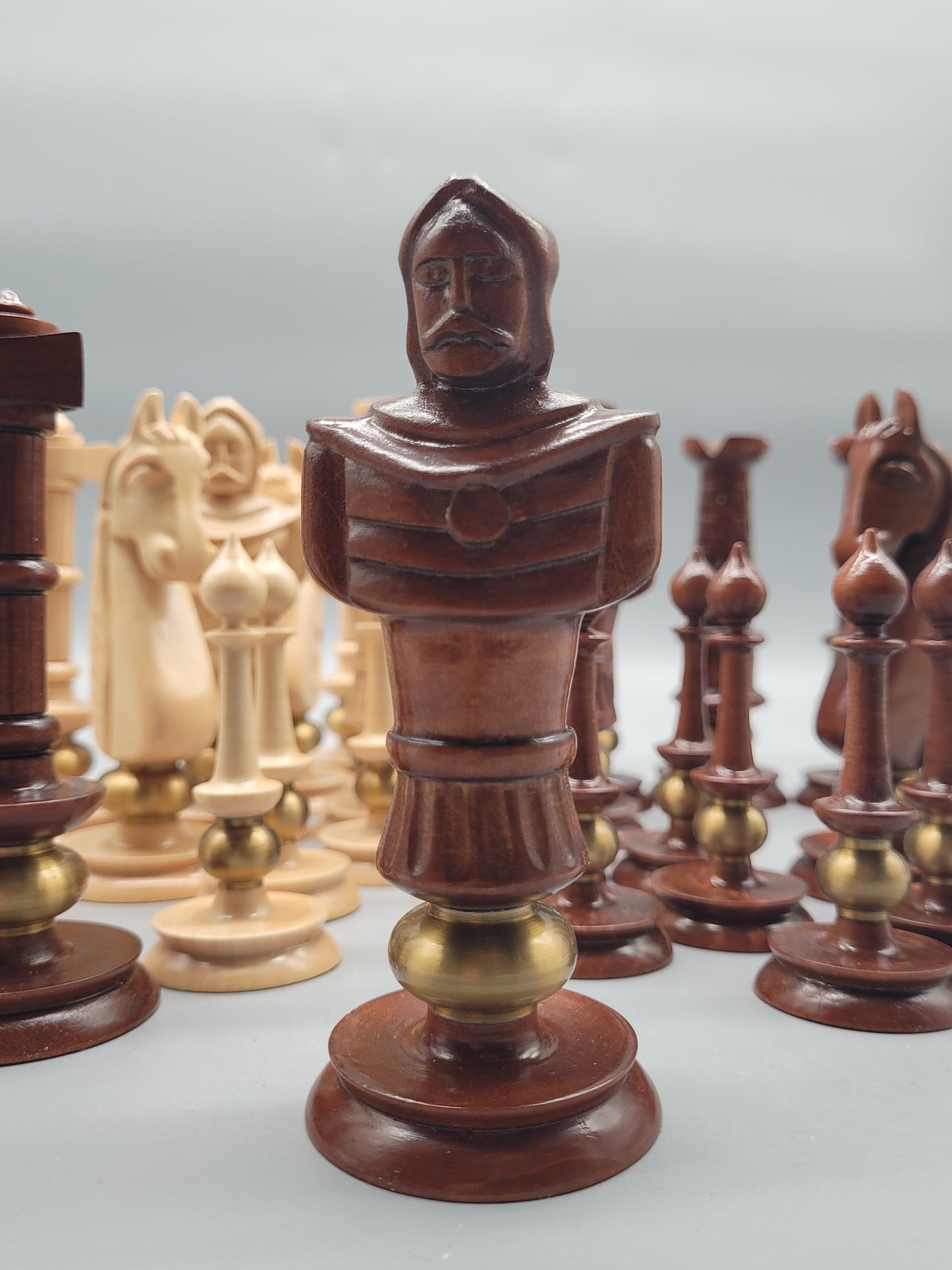 Antike Schachbrett Schachspiel 32 Schachfiguren für Sammler