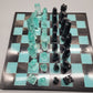 Designer Schachspiel  Schach-Set aus Obsidian und Kristall 32 Figuren