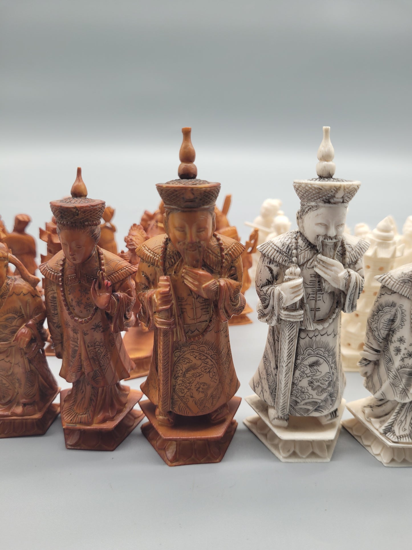Hochwertige Antike Chinesische Schachspiel Handarbeit 32 Schachfiguren