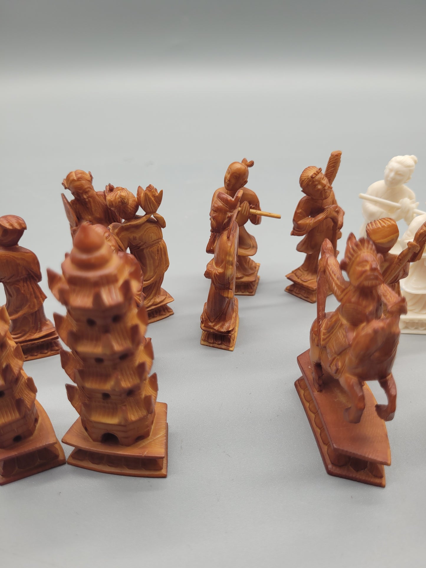 Hochwertige Antike Chinesische Schachspiel Handarbeit 32 Schachfiguren