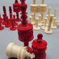 Zeitgenössische Handgefertigte Schachfiguren aus Walrosszahn 32-teiliges Set