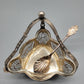 Art Nouveau Jugendstil 800er Silberschale mit Löffel und Halterung