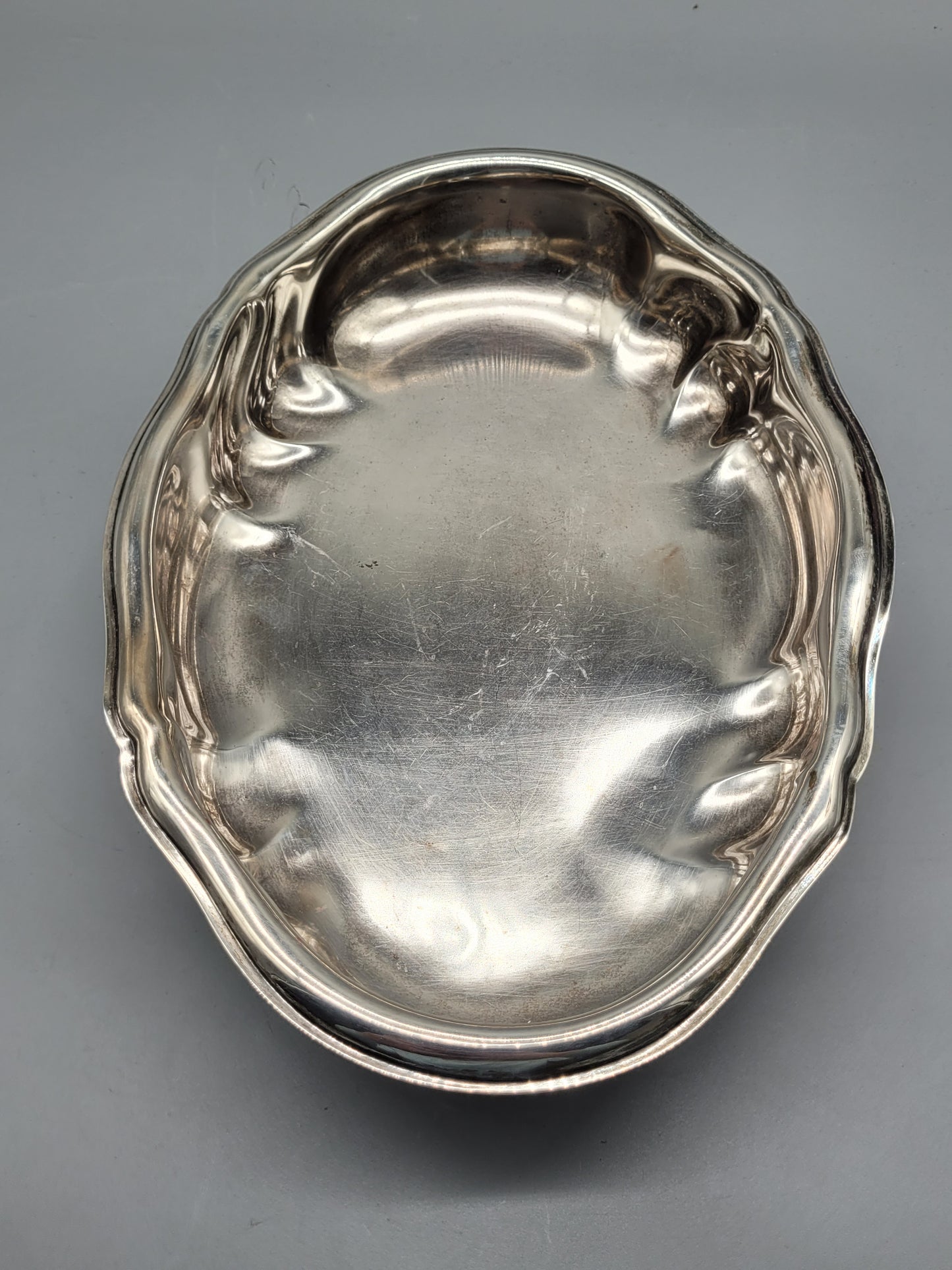 Deutsche Meistermarke Antike 835er Silberschale Halbmond mit Krone