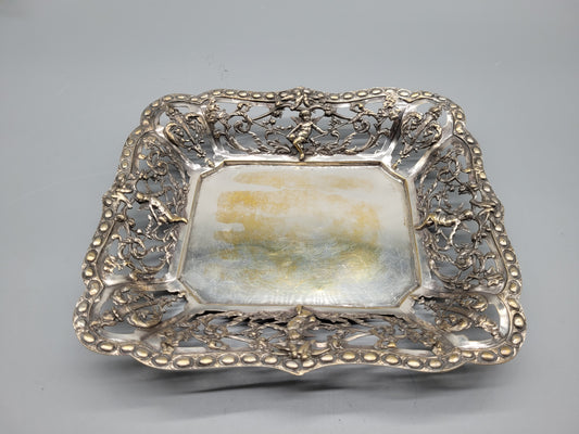 Antike Rokoko Silber Schale, 800er Silber, gepunzt Halbmond mit Krone