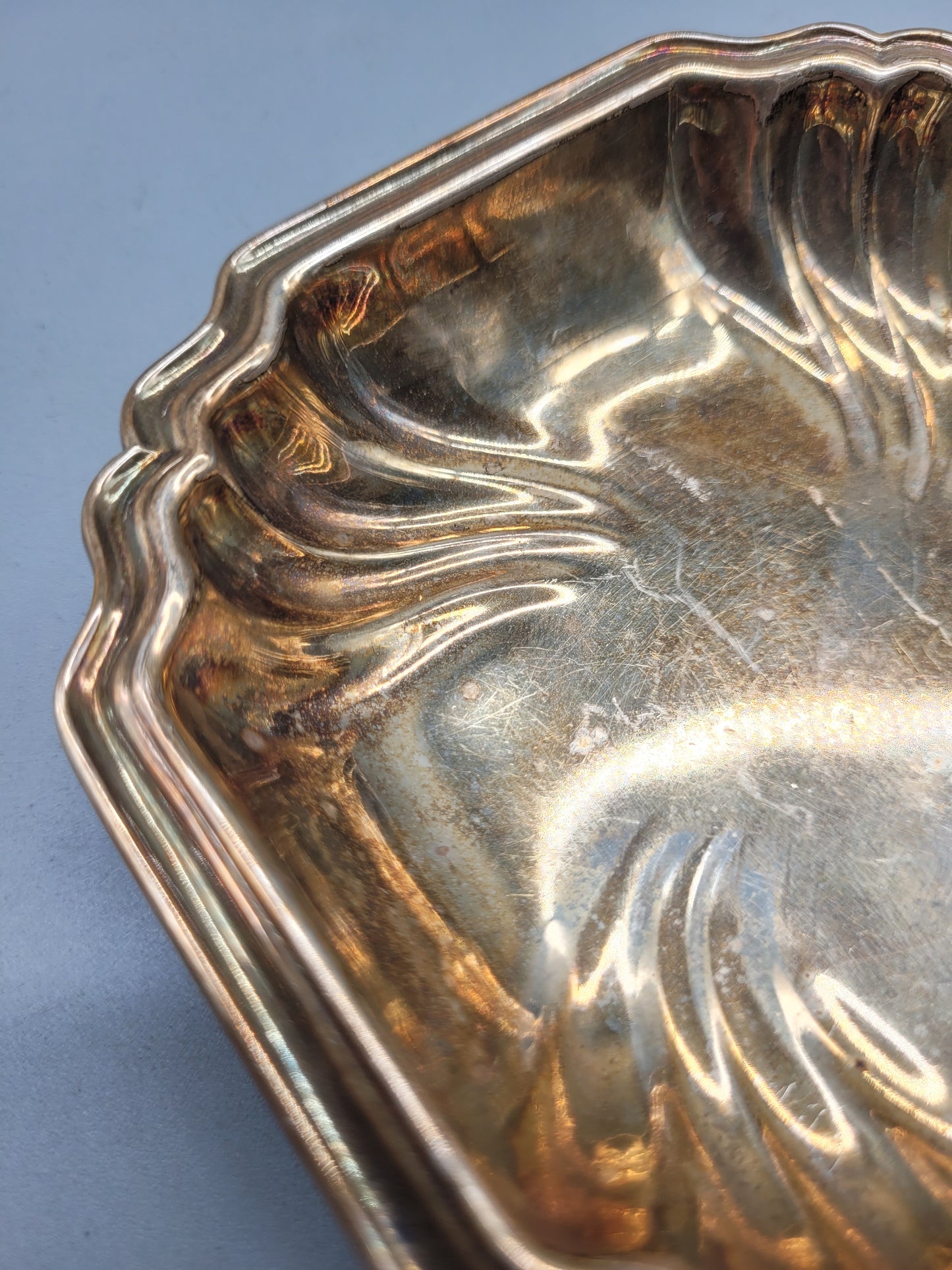 Deutsche Meistermarke Antike 835er Silber Schale Halbmond mit Krone