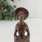 Antike Biedermeier Bronze Figur Skulptur, Glocke, Dame mit Hut