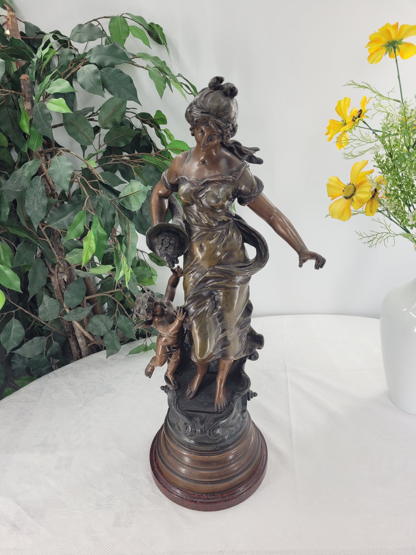 Original Auguste Moreau (1834-1917) Bronze Skulptur Der Glücksführer l'amour