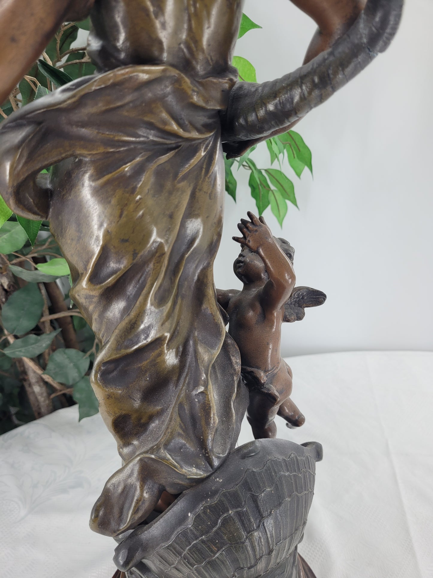 Original Auguste Moreau (1834-1917) Bronze Skulptur Der Glücksführer l'amour