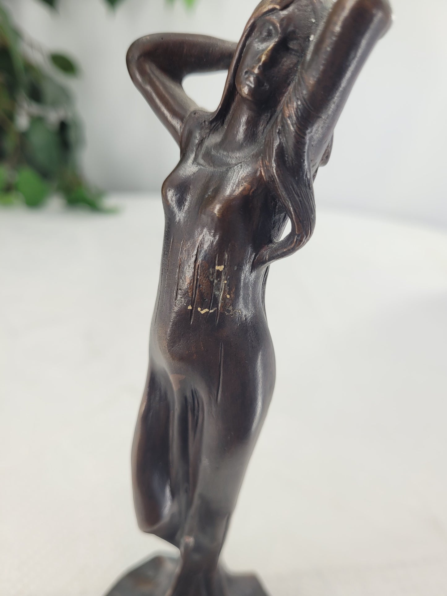 Julien Caussé (1869-1938) Bronze Skulptur Jugendstil Junge Frau