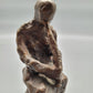 Moderne Zeitgenössische Bronze Skulptur Sitzende Figur am Blasinstrument