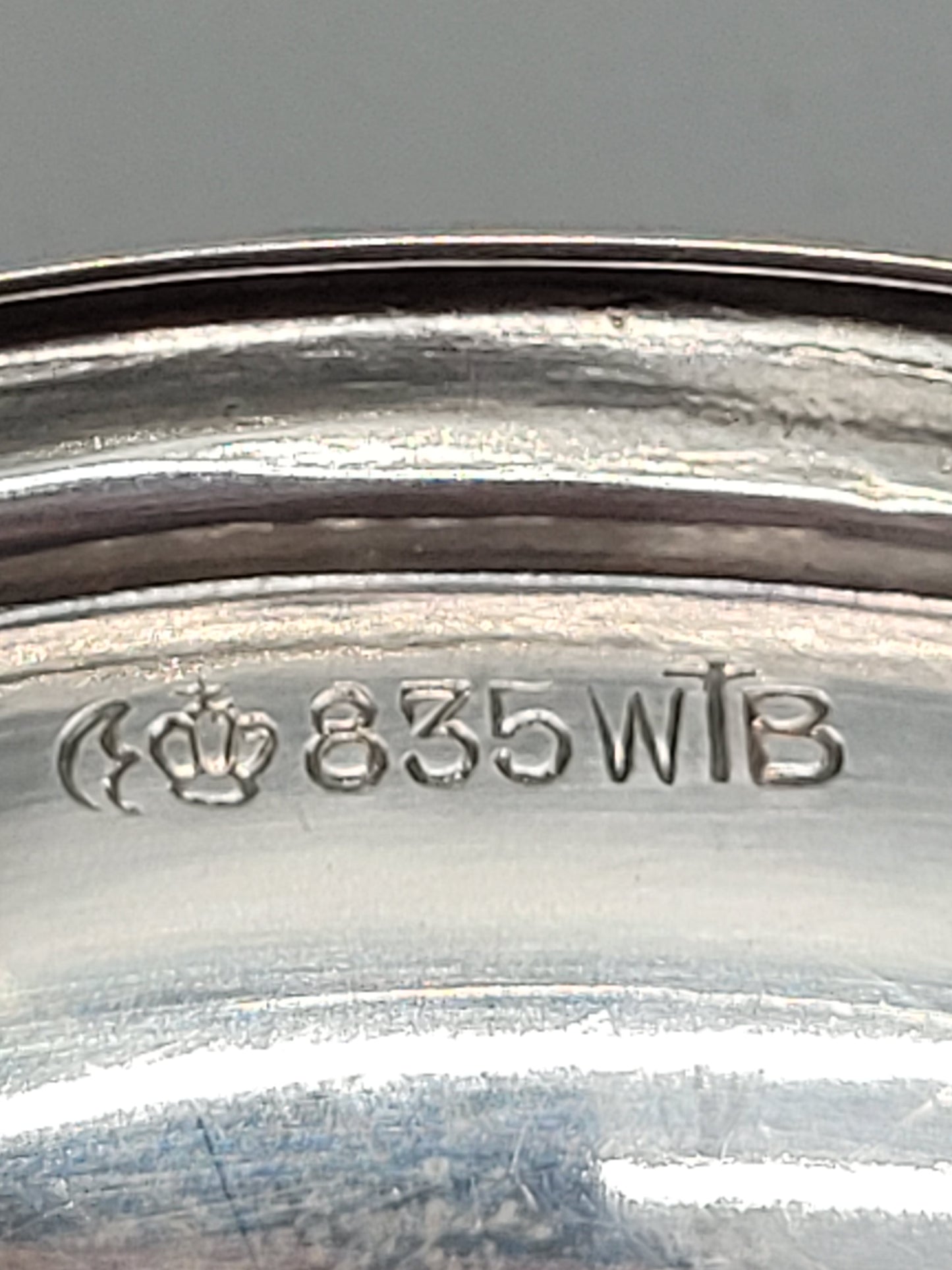 Meistermarke W/B 935er Silber Schale Konfektschale Halbmond mit Krone