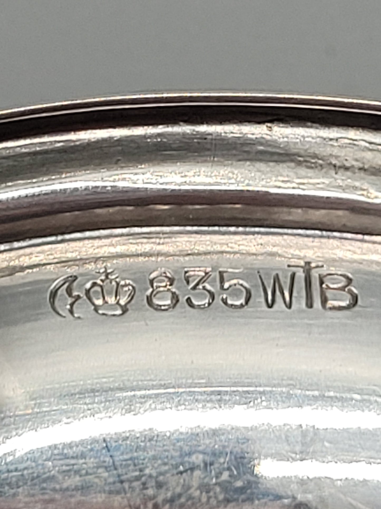 Meistermarke W/B 935er Silber Schale Konfektschale Halbmond mit Krone