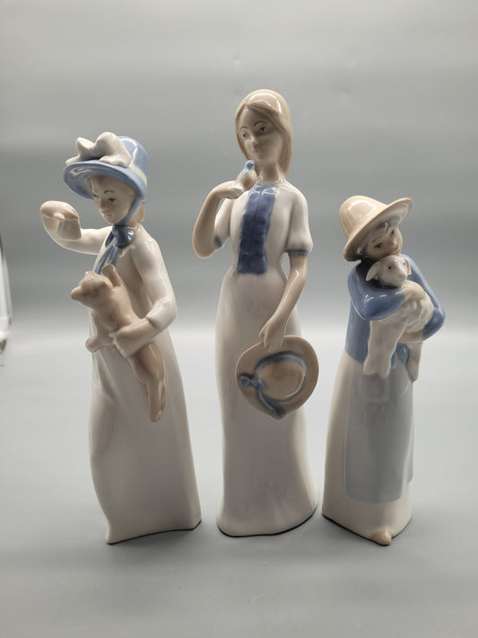 REX Valencia Set aus 3 Porzellanfiguren Mädchen, Frau und Junge