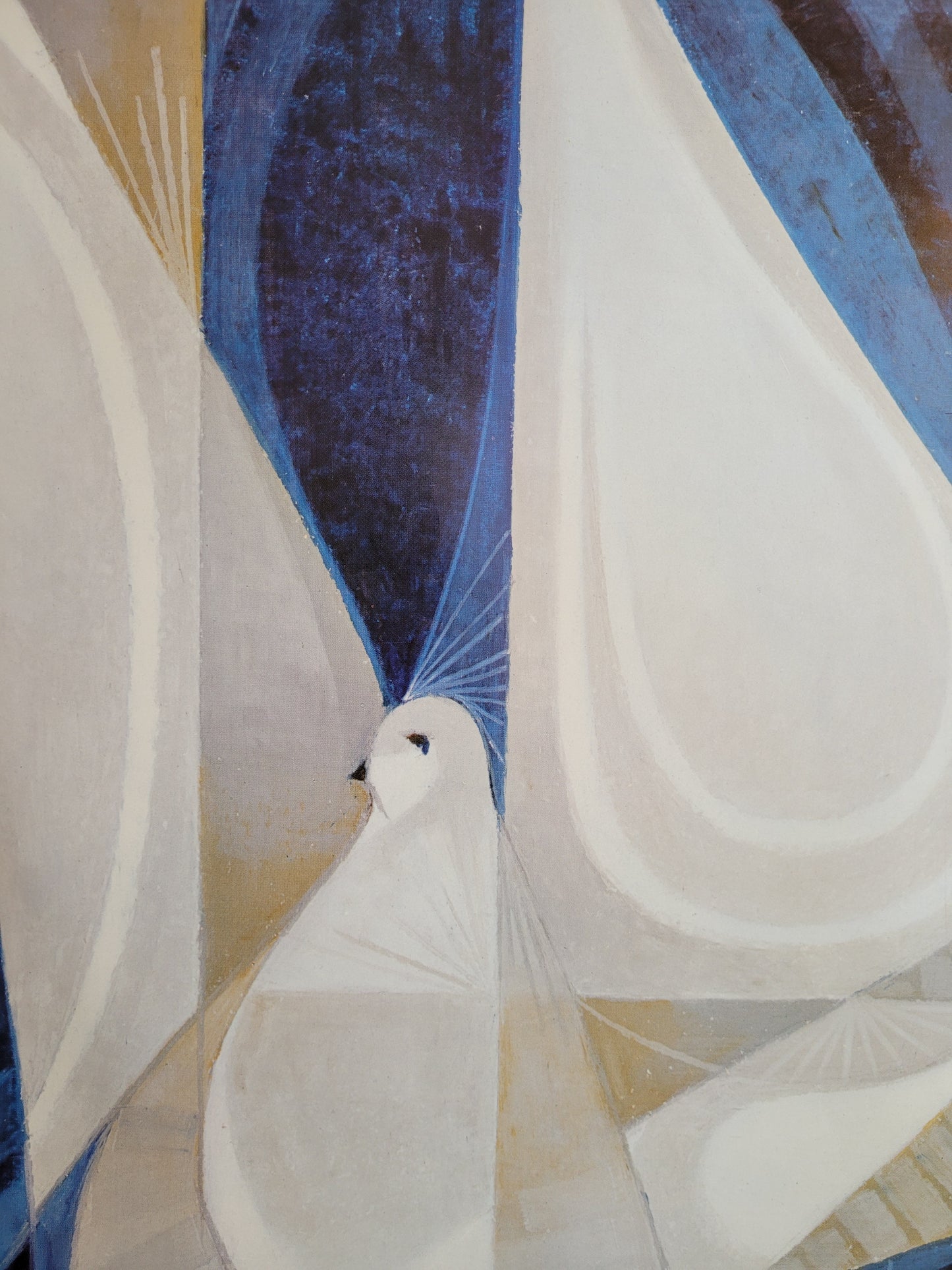 Grafik Multiple Kunst Anmut in Blau und Weiß Taube, Vogel