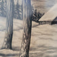 W. Dellweg (1941) Gemälde Bleistiftarbeit Winterlandschaft 60x73cm
